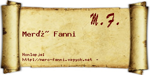 Merő Fanni névjegykártya